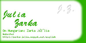 julia zarka business card